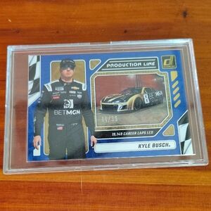 Donruss Racing Card - Kyle Busch Production Line Blue Ice Serial Number 14/35